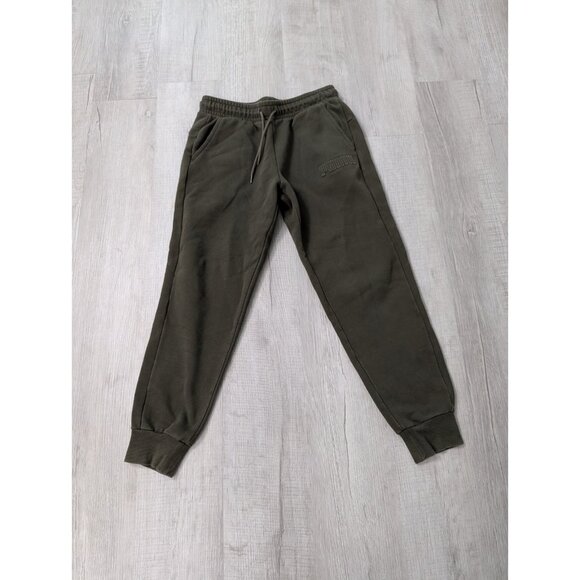 PUMA Her High Waisted Drawstring Sweatpants Womens Green Casual Athletic Bottoms - Picture 1 of 10